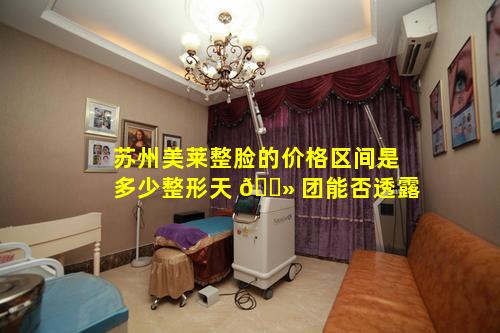苏州美莱整脸的价格区间是多少整形天 🌻 团能否透露